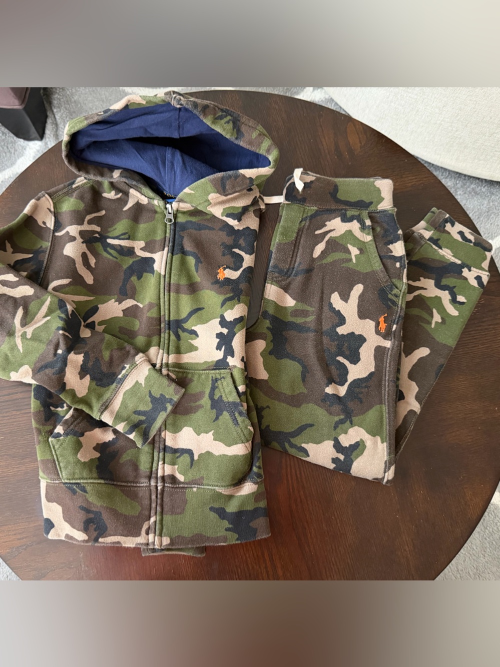 Polo by Ralph Lauren Boys' Camo Zip Hoodie & Joggers - Green, Tan, Navy